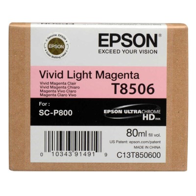 Epson T8506 SureColor Vivid Light Magenta Renk Mürekkep Kartuş (80ml)